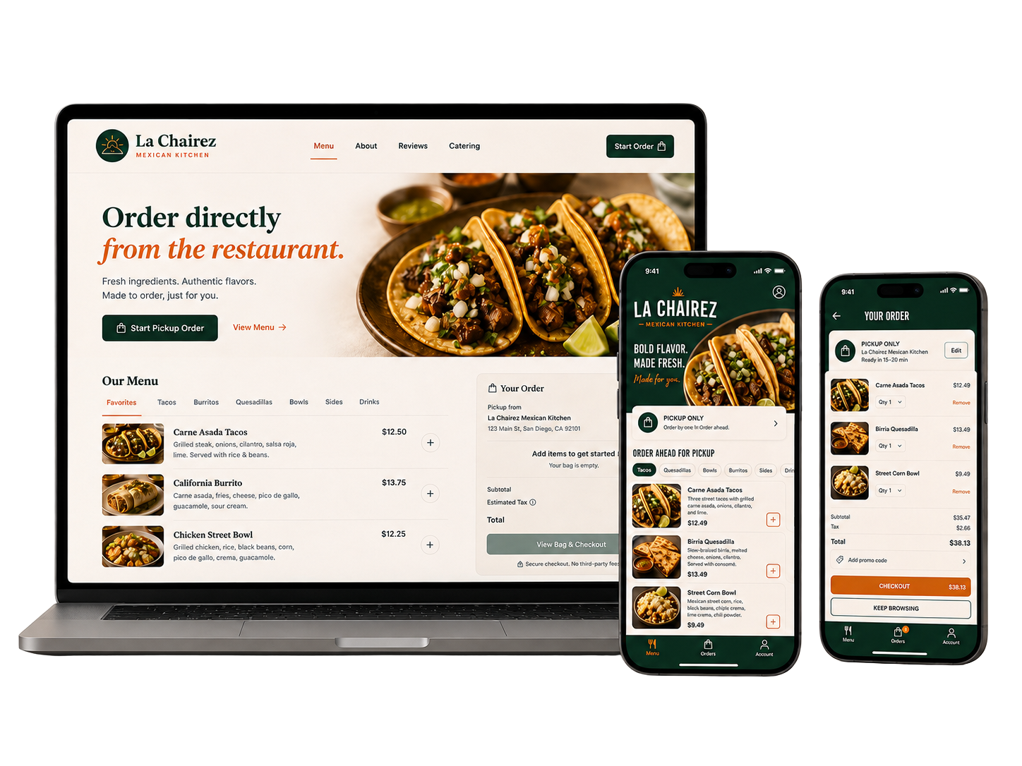La Chairez direct ordering website and mobile ordering experience
