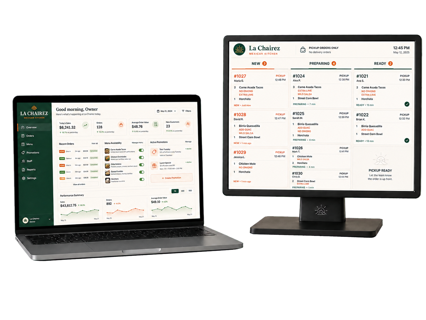 La Chairez Owner Dashboard and Kitchen Display System
